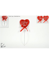 SPILLONE 19cm CUORE 9pezzi