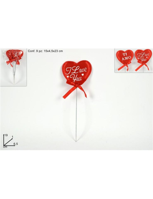 SPILLONE 19cm CUORE 9pezzi
