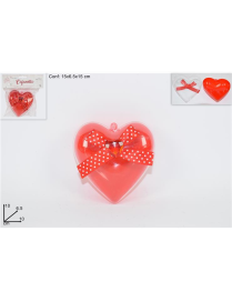 CUORE PLASTICA CON NASTRO 10cm