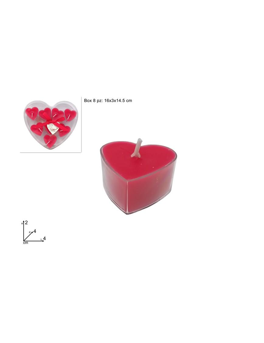 CANDELA CUORE 8pezzi