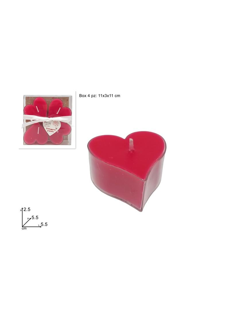 CANDELA CUORE 4pezzi