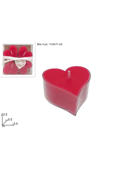 CANDELA CUORE 4pezzi