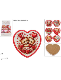 SOUVENIR HEART CORK BASE 11cm