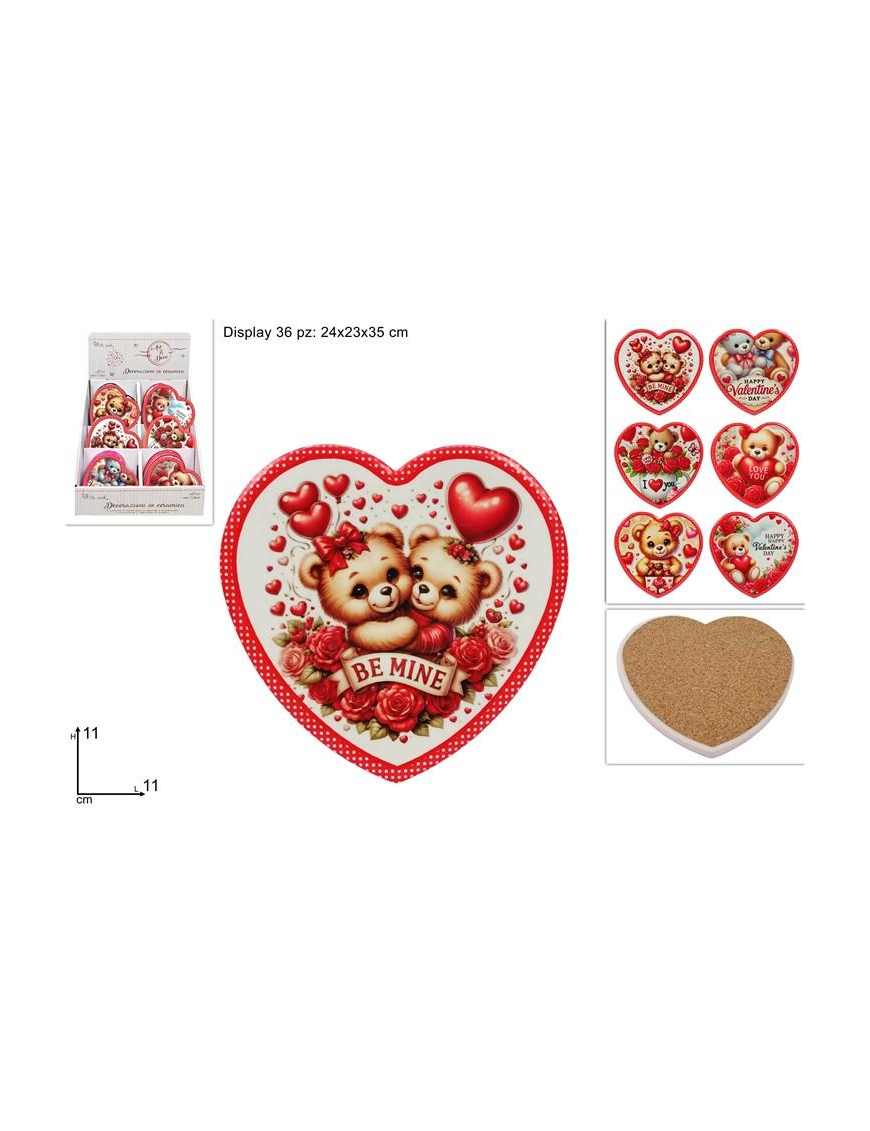 SOUVENIR HEART CORK BASE 11cm