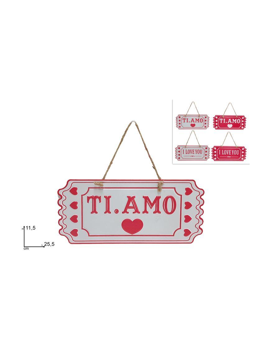 APPENDINO TARGHETTA 25x11 centimetri IN LATTA