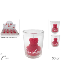 CANDELA IN BICCHIERE ORSETTO 7 centimetri