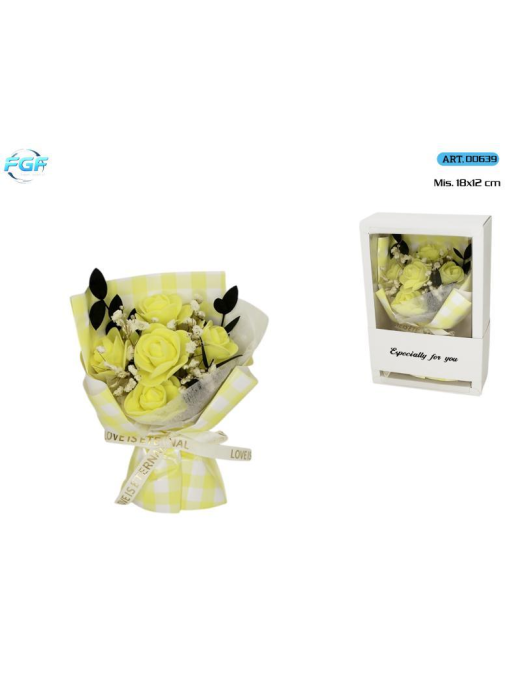 FESTA DELLA DONNA MAZZO ROSE SAPONATE 16cm