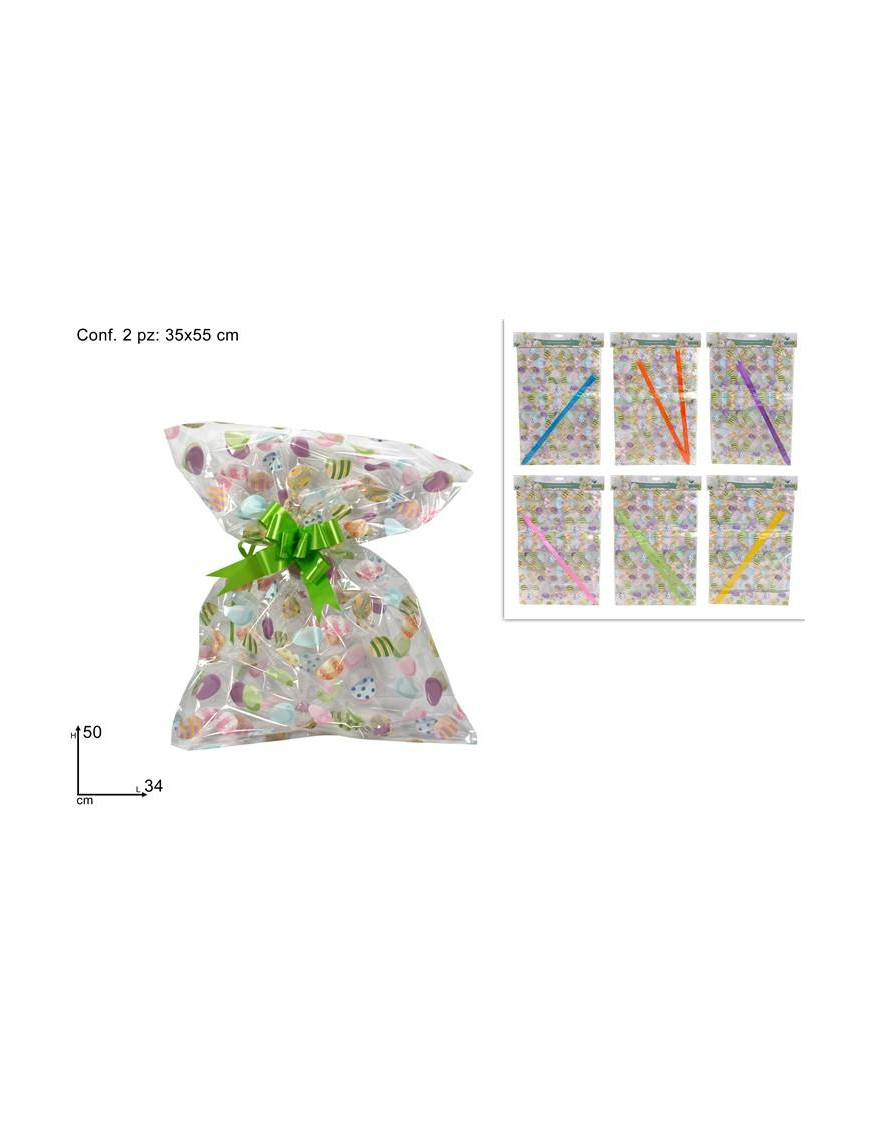 BUSTA 34x50 CM CON FIOCCO SET 4 PEZZI