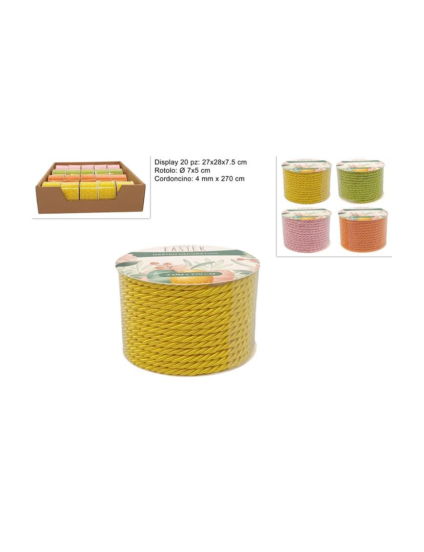 ROLL OF CORD 270 CM 4 MM ASSORTED