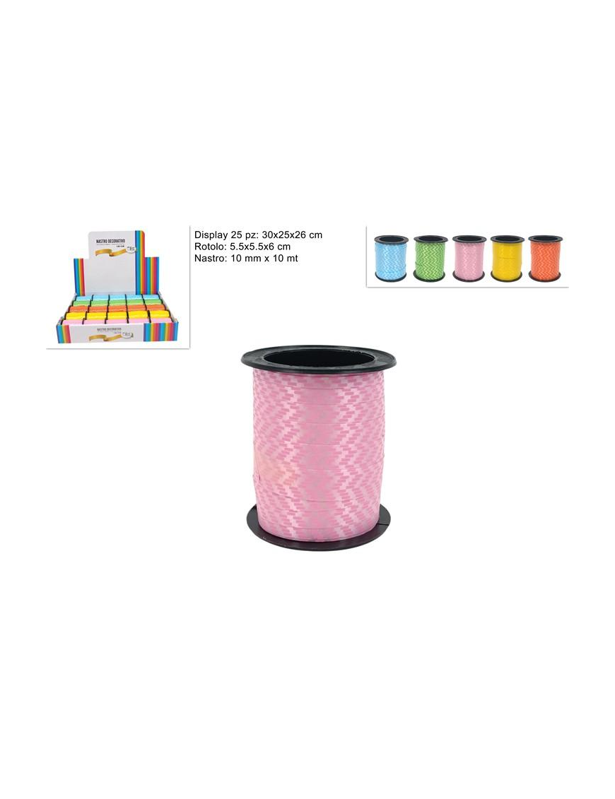 RIBBON 10 MM X 10 METERS 25 PIECES ASSORTED HERRINGBONE