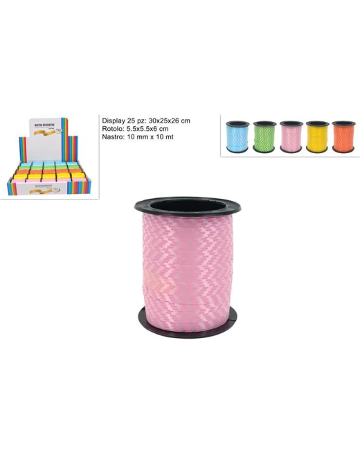 RIBBON 10 MM X 10 METERS 25 PIECES ASSORTED HERRINGBONE