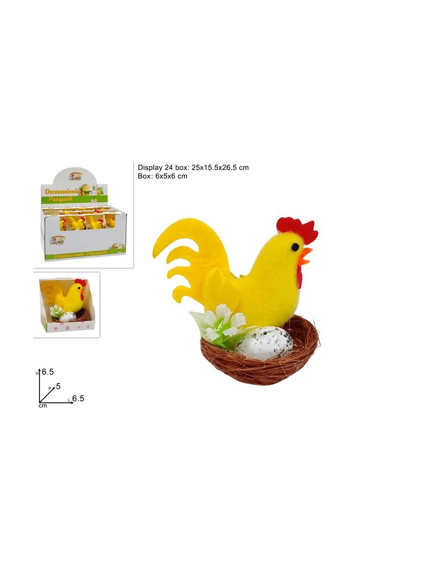 GALLINA CON UOVO SU NIDO 6 CM
