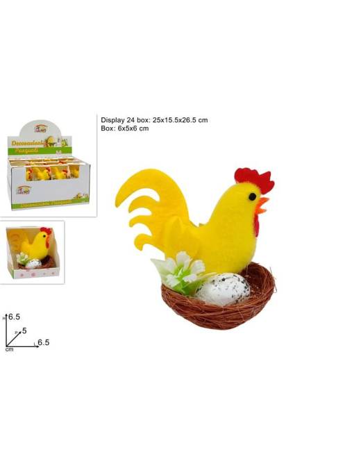 GALLINA CON UOVO SU NIDO 6 CM