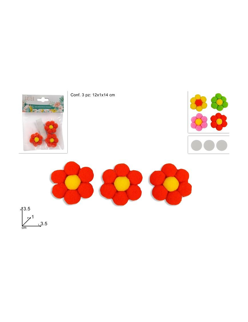 PLUSH DAISY WITH STICKER 3 PIECES