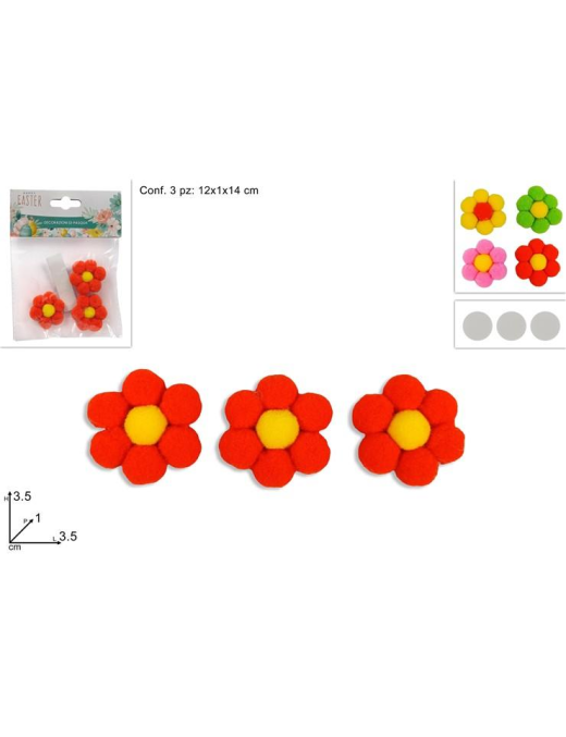PLUSH DAISY WITH STICKER 3 PIECES