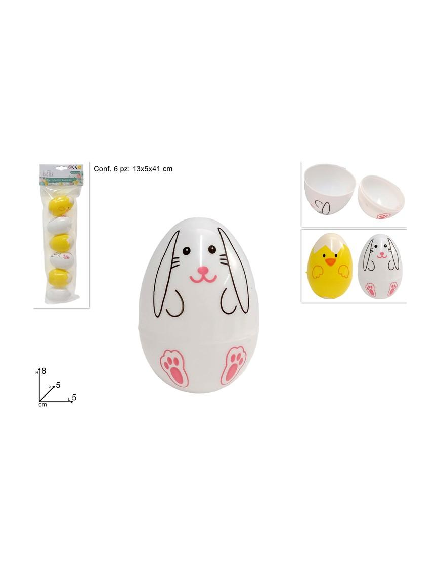 RABBIT AND CHICK BOX 8cm 6 pieces