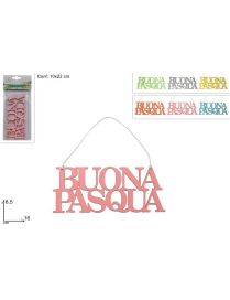 SCRITTA LEGNO BUONA PASQUA 16 centimetri