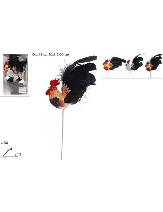 SPILLONE 30 centimetri GALLINA NERA
