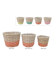 CESTINO BICOLORE TONDO SET 3 PEZZI