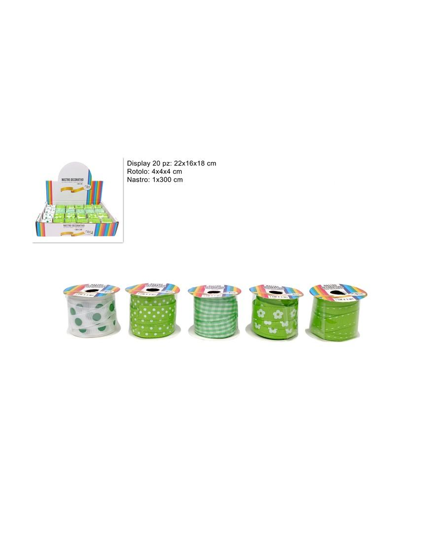 FABRIC RIBBON 1x3m ASS. GI005697