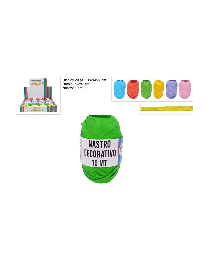 NASTRO TINTA UNITA RAFFIA 10 METRI