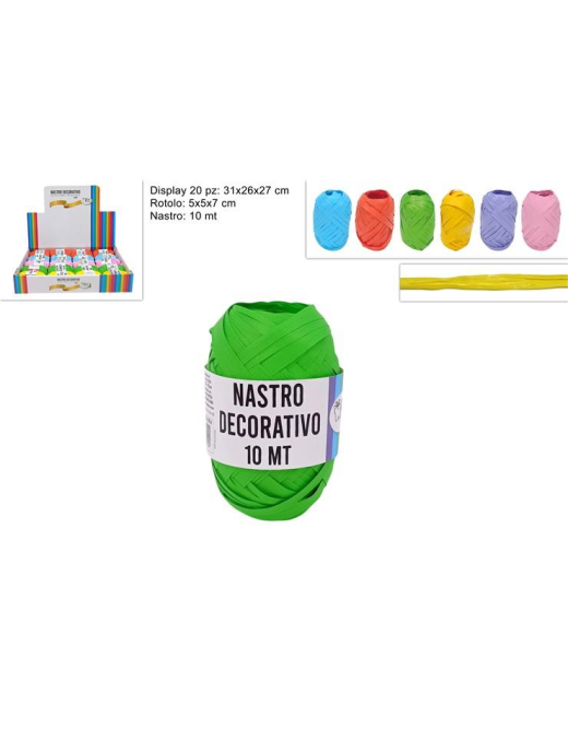 NASTRO TINTA UNITA RAFFIA 10 METRI
