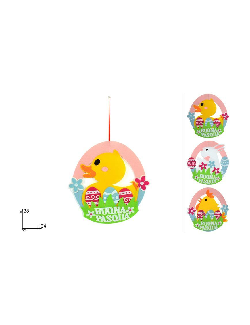 L.FELT HANGER HAPPY EASTER 38cm
