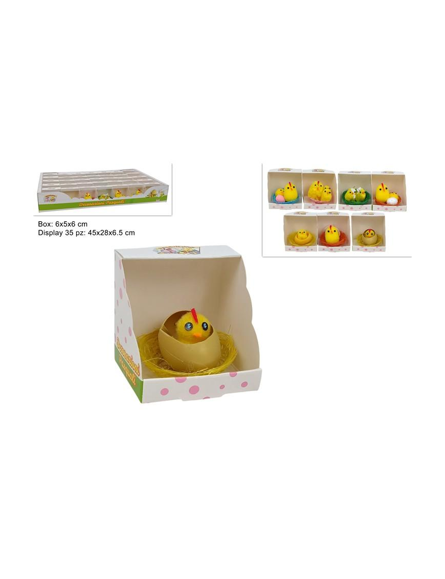 CHICK WITH NEST 6x5x6cm IR003588