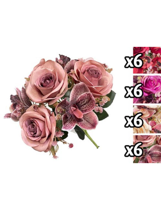 MAZZO ROSE+ORCHIDEE 30 CENTIMETRI