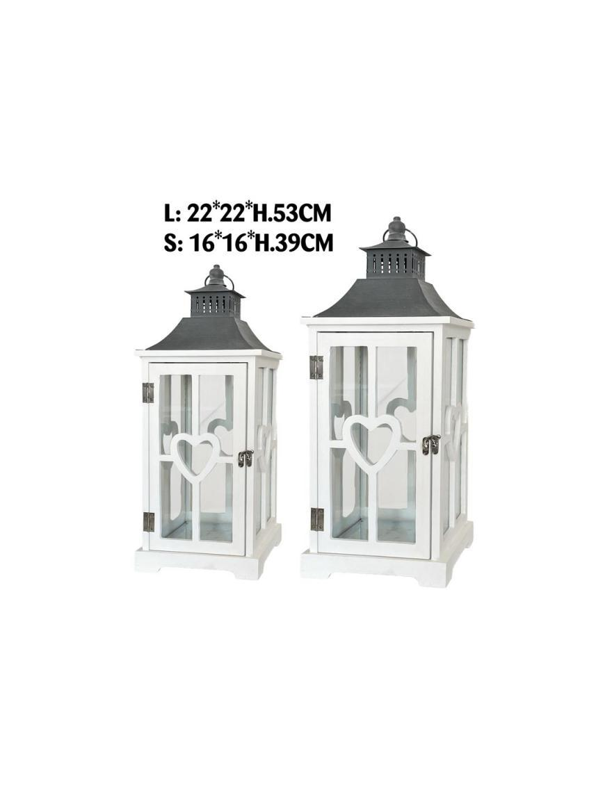 LANTERNA HEART WHITE 2 PEZZI