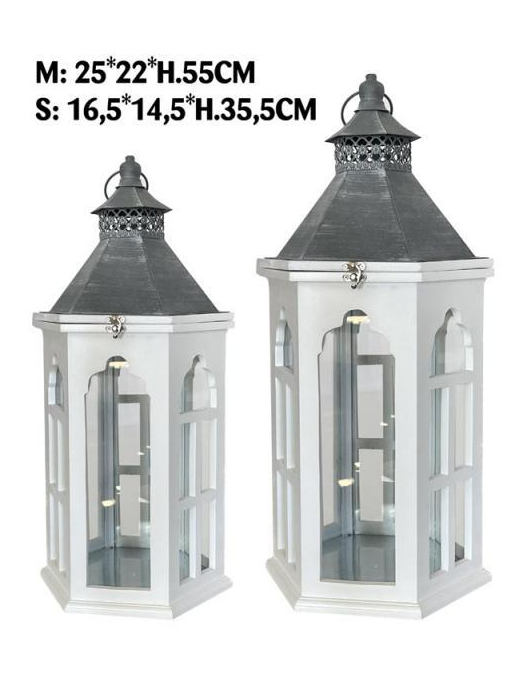 CHARLOTTE WHITE LANTERN 2 PIECES