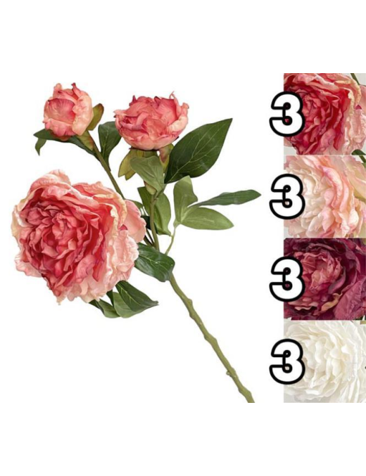 STELO ARTIFICIALE PEONIE 64cm COLORI ASSORTITI