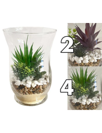 SUCCULENT PLANT GLASS VASE 14x20cm