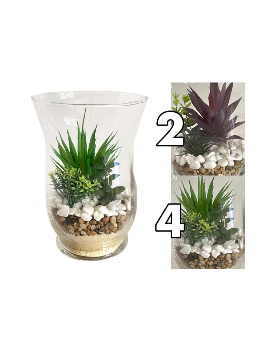SUCCULENT PLANT GLASS VASE 14x20cm