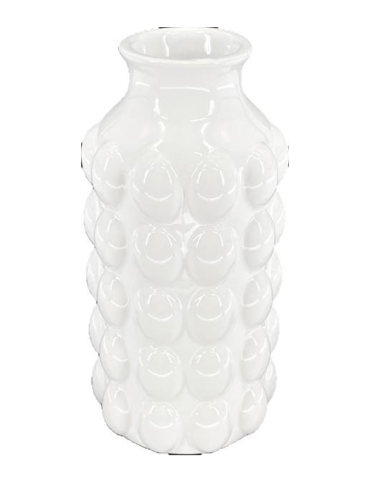 WHITE PEARL LINE CERAMIC VASE 30cm