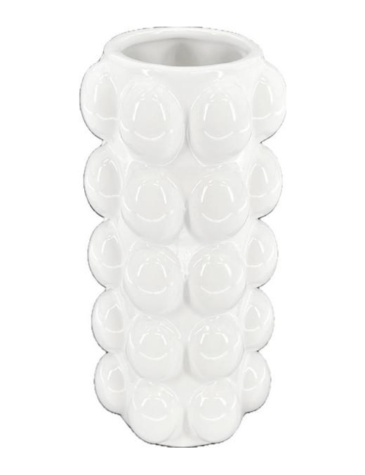 WHITE PEARL LINE ROUND VASE 30cm