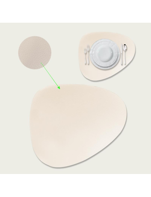 IVORY LEATHER PLACEMAT 45x37 CENTIMETERS