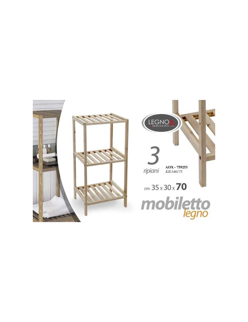 SCAFFALE 3 RIPIANI 35x30x70cm