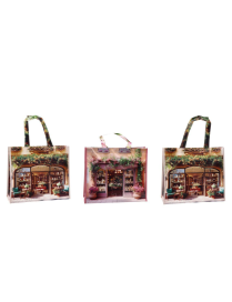 POLYPROPYLENE SHOPPING BAG 43x15x37cm ASSORTED COLORS AND PATTERNS