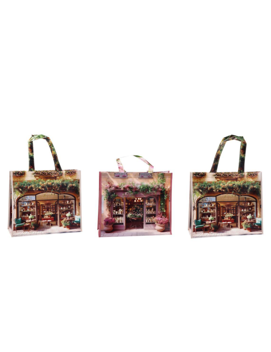 BORSA SPESA POLIPROPILENE 43x15x37cm COLORI E FANTASIE ASSORTITI