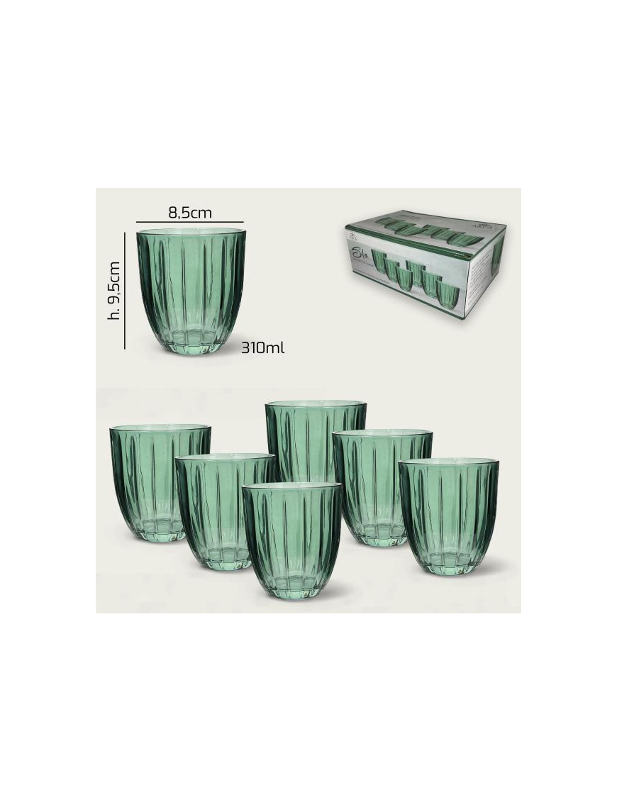 L.VETRO SILIS BICCHIERI ACQUA 6pz VERDE