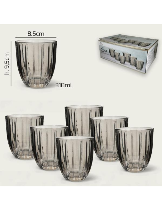 L.VETRO SILIS BICCHIERI ACQUA 6pz FUMO