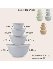 CONTENITORI PLASTICA C/COP SET 4pz 1438