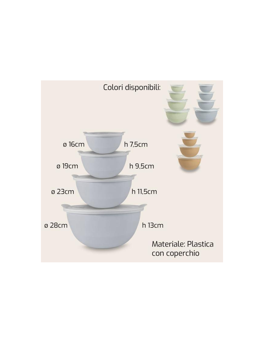 CONTENITORI PLASTICA C/COP SET 4pz 1438