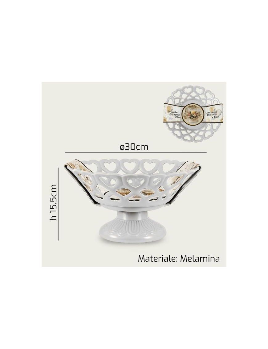 CENTROTAVOLA MELAMINA 30cm BIANCO