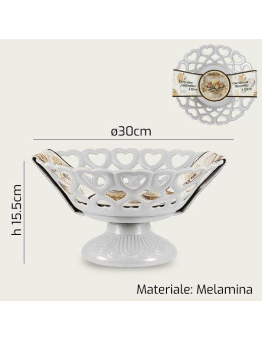 CENTROTAVOLA MELAMINA 30cm BIANCO