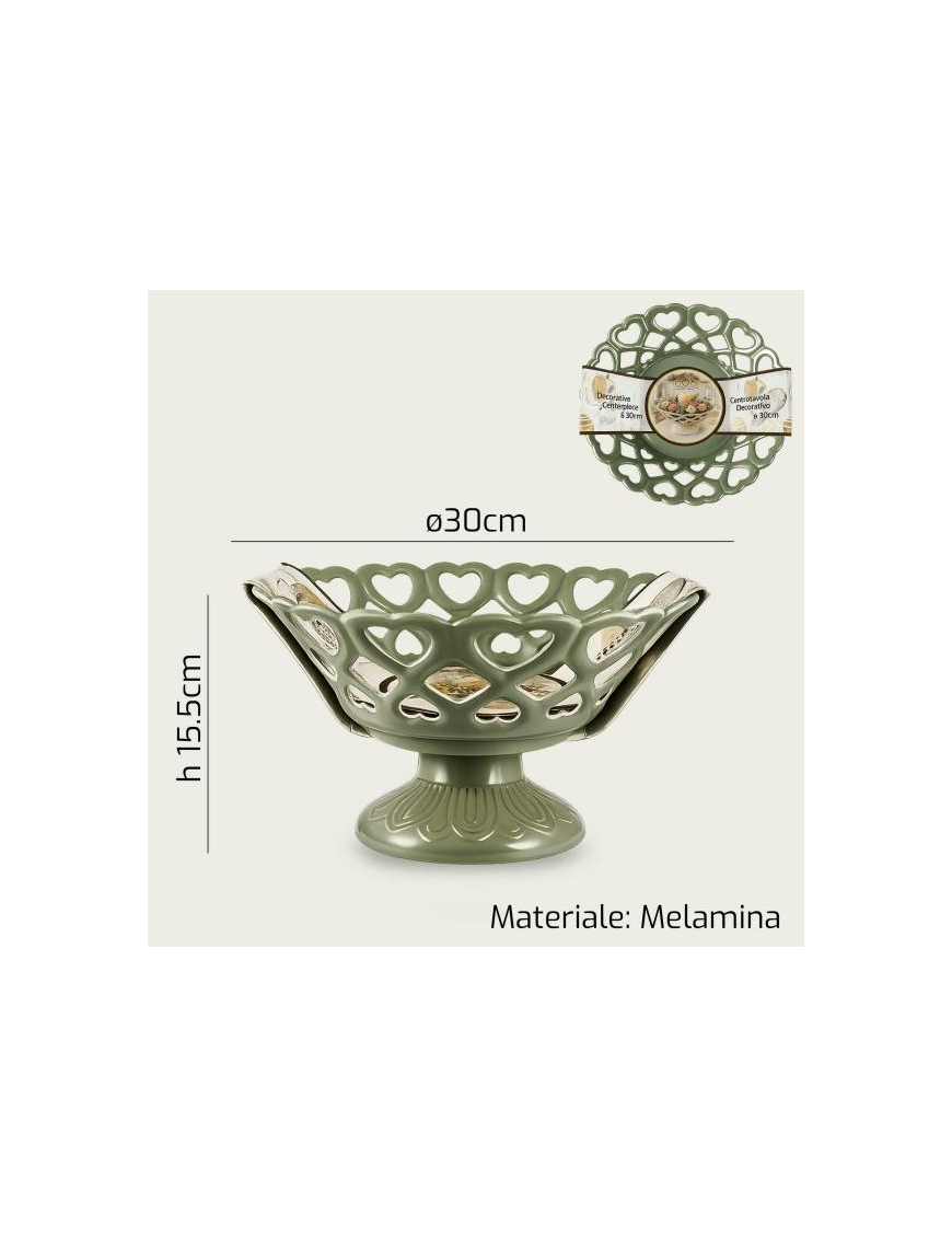 CENTROTAVOLA MELAMINA 30cm VERDE