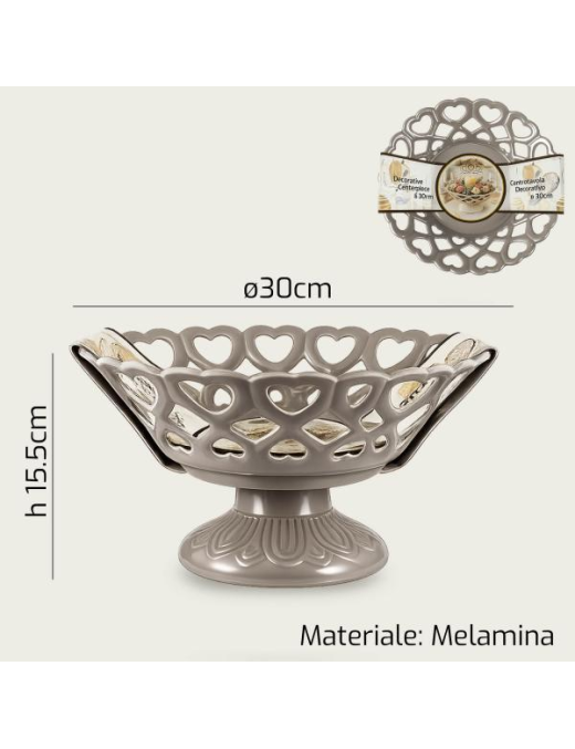 CENTROTAVOLA MELAMINA 30cm GRIGIO