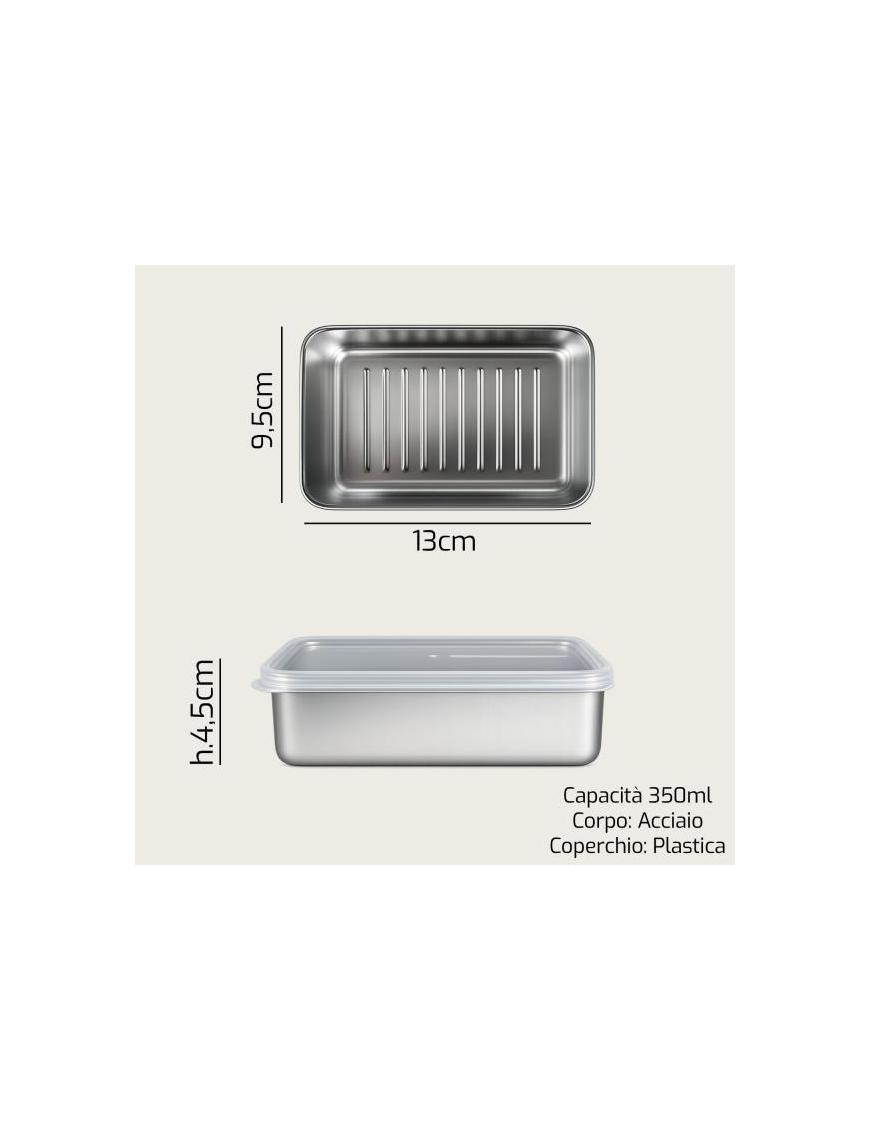 CONTENITORE ACCIAIO 13x9,5x4,5 C/COP