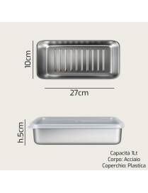 CONTENITORE ACCIAIO 27x10x5 C/COP